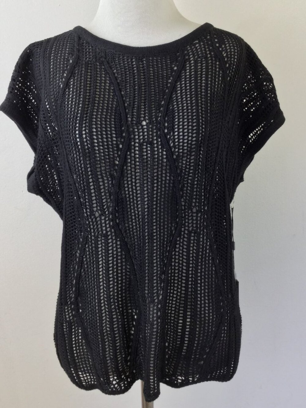 NWT Cyrus Black Semi Sheer Top s
